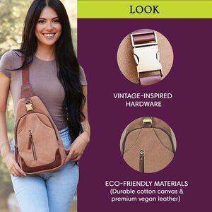 Antik Kraft Samara Sling, Crossbody Sling Bag Durable Canvas NWOT